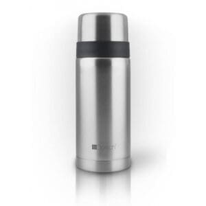 Dorsch stainless steel vacuum flask with black ring