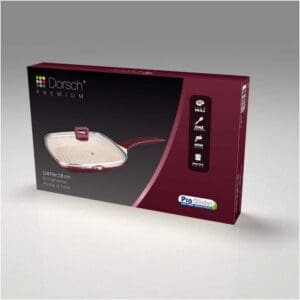 Dorsch ceramic non-stick grill pan with glass lid