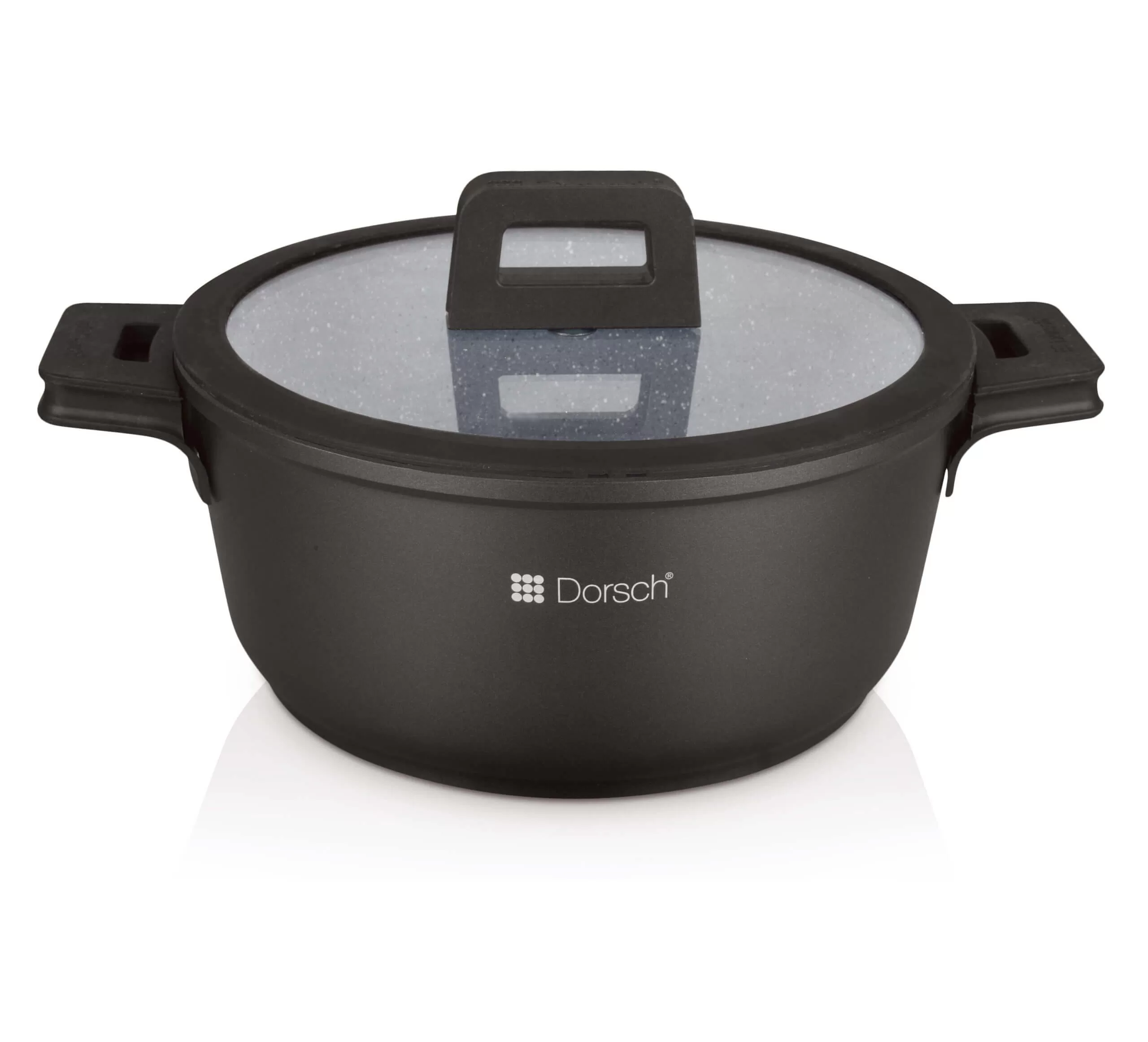 Dorsch casserole with glass lid 40cm, jumbo black cooking pot, model DH-05540