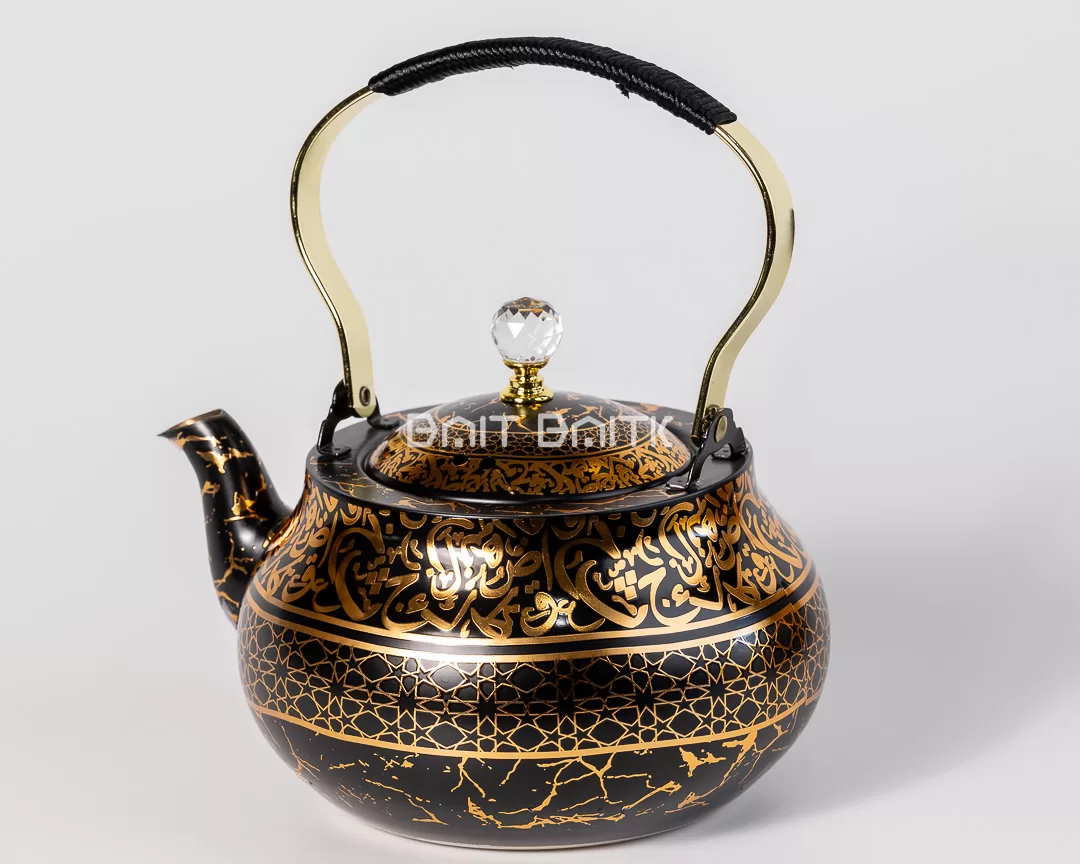 Black and gold Arabic calligraphy tea pot 2.0L SK-3396
