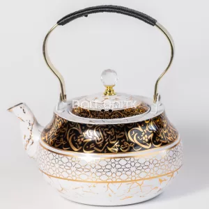 White and gold Arabic calligraphy tea pot with box 2.0L SK-3398