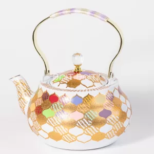 White multicolor gold pattern tea pot with box 2.0L SK-3402